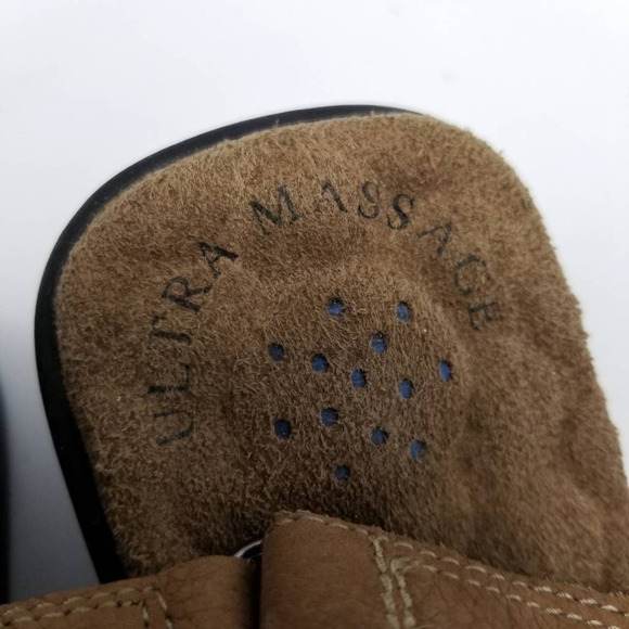 Red Cross Shoes Ultrasoft Womens Slingback Sandals Brown Leather Buckle 10 W - Picture 11 of 12